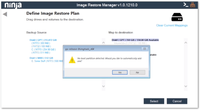 image restore manager Step3.3