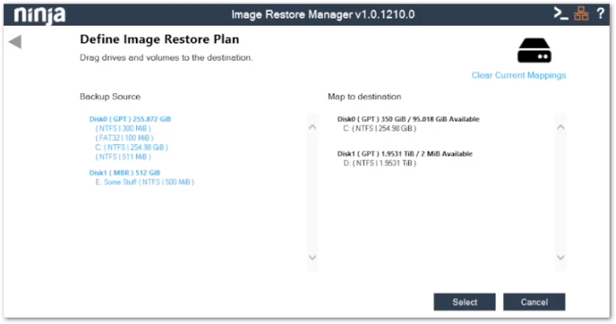 image restore manager Step3