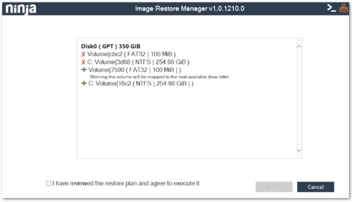 image restore manager Step4